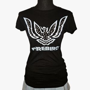 Cute Fitted Firebird Studded Black T-Shirt 🖤